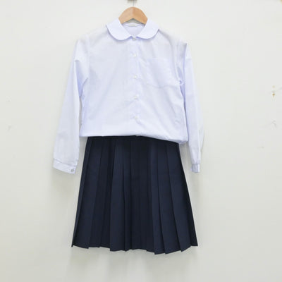 【中古】茨城県 茨城県立久慈中学校 女子制服 3点（シャツ・スカート）sf013694