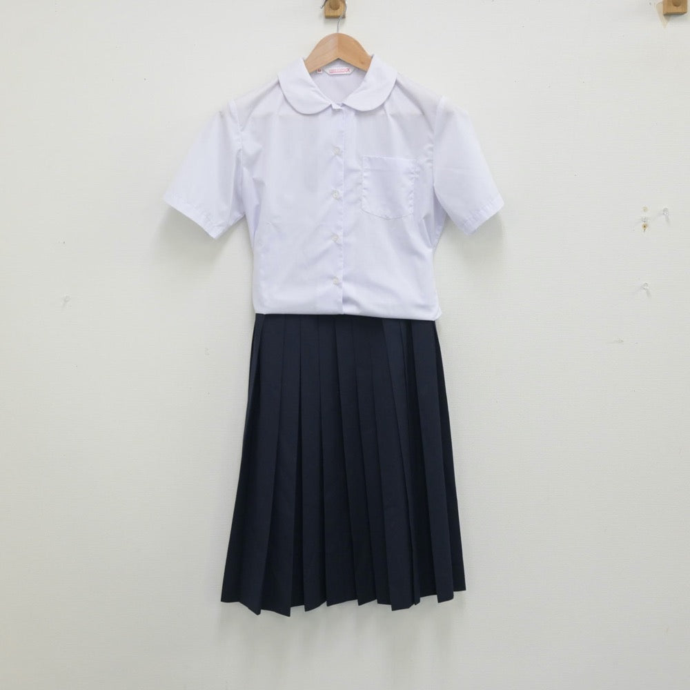 【中古】茨城県 茨城県立久慈中学校 女子制服 3点（シャツ・スカート）sf013695