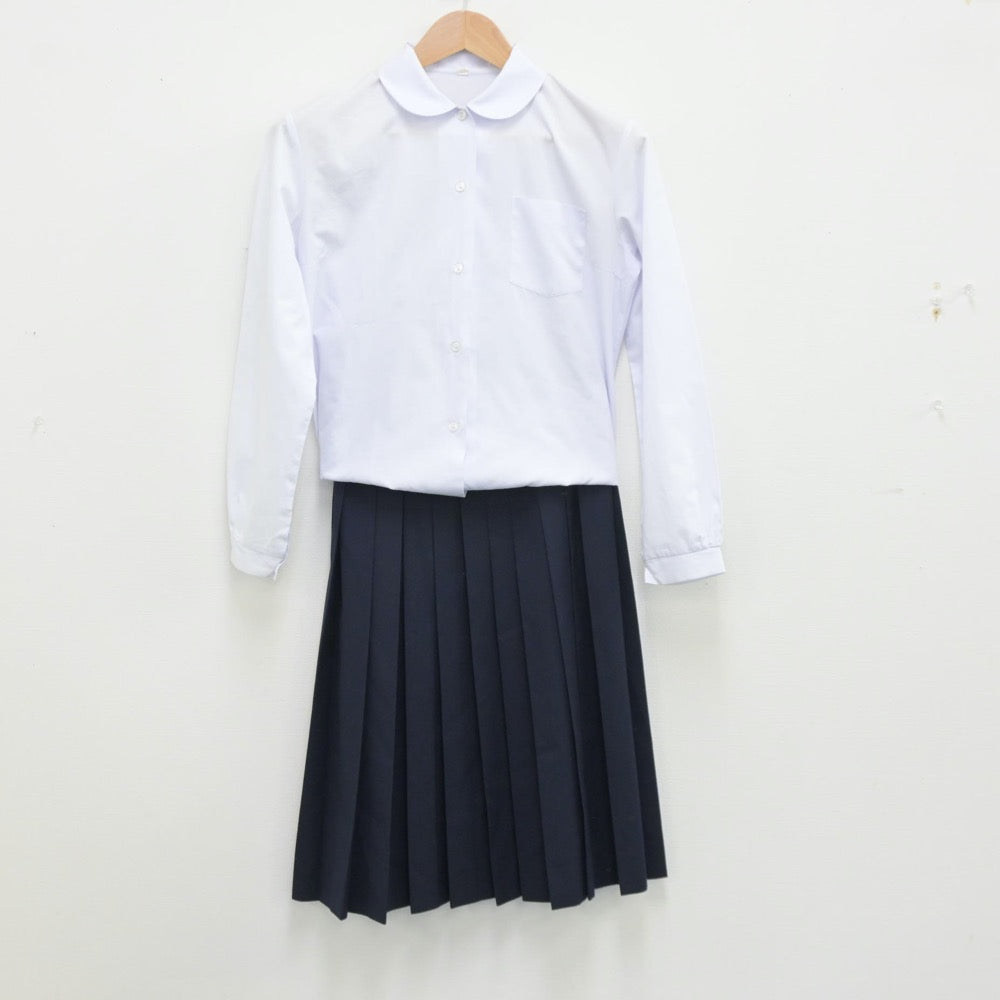 【中古】茨城県 茨城県立久慈中学校 女子制服 3点（シャツ・スカート）sf013695