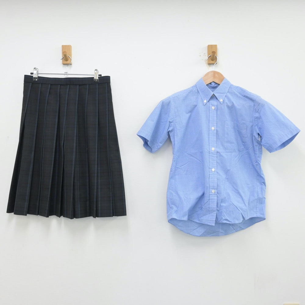 【中古】福島県 福島県立郡山東高等学校 女子制服 2点（シャツ・スカート）sf013704