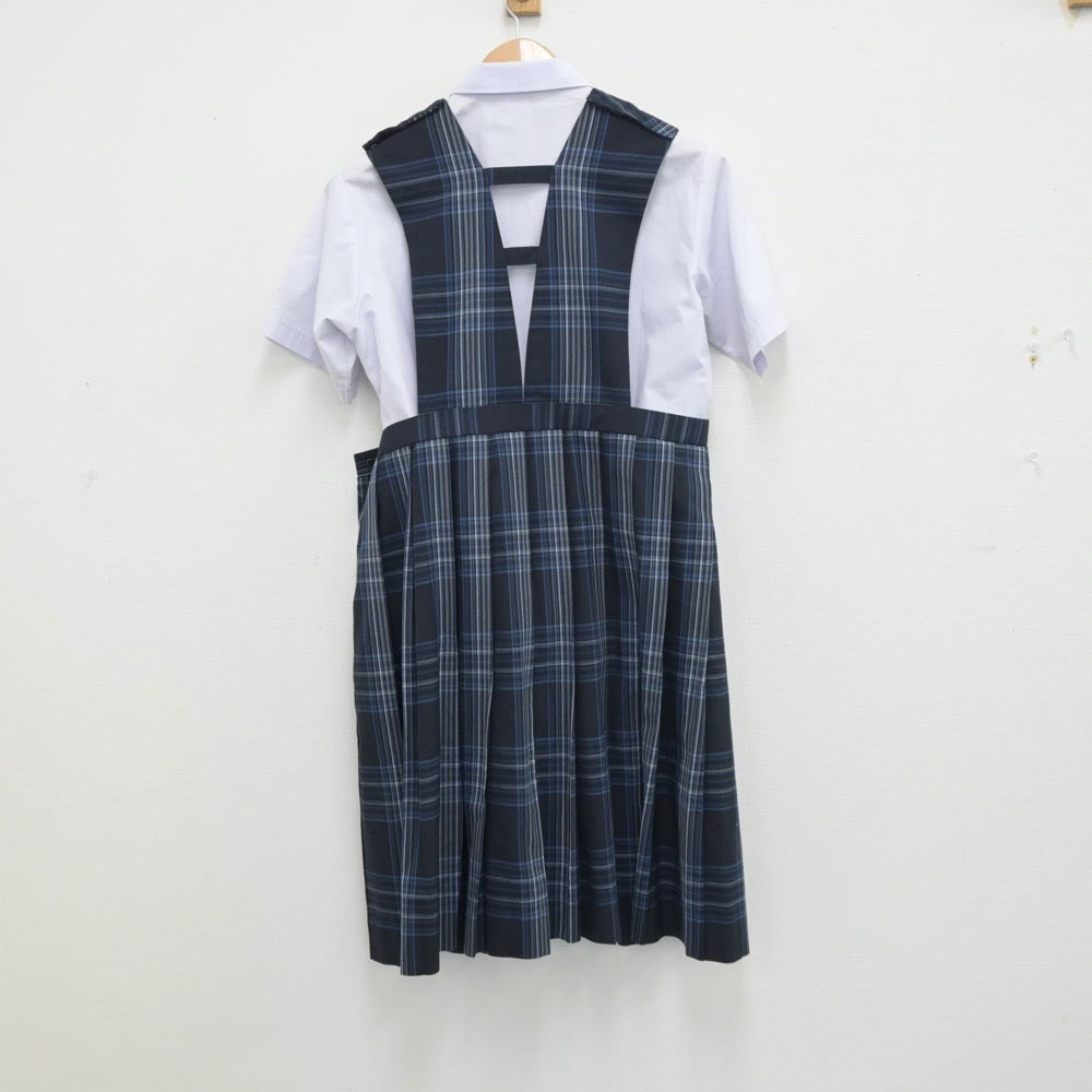 【中古】福岡県 水巻町立水巻中学校 女子制服 2点（シャツ・ジャンパースカート）sf013706