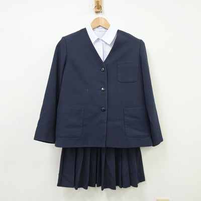 【中古】茨城県 牛久市立牛久第一中学校 女子制服 4点（ブレザー・シャツ・ベスト・スカート）sf013722