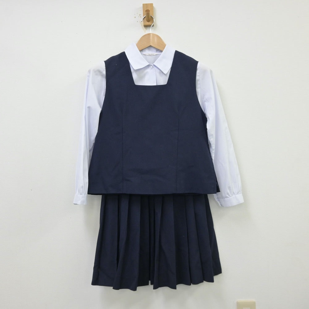 【中古】茨城県 牛久市立牛久第一中学校 女子制服 4点（ブレザー・シャツ・ベスト・スカート）sf013722