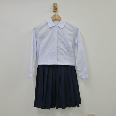 【中古】茨城県 牛久市立牛久第一中学校 女子制服 4点（ブレザー・シャツ・ベスト・スカート）sf013722