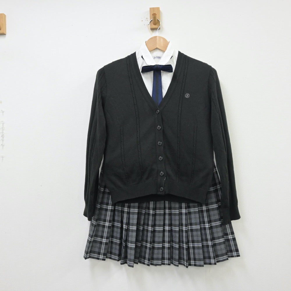 【中古】千葉県 千葉県八千代松陰中学校 女子制服 5点（シャツ・シャツ・ニット・ニット）sf013725