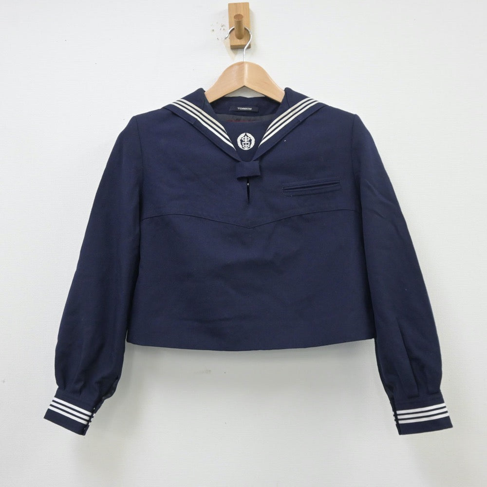 【中古】千葉県 成田高校付属中学校 女子制服 2点（セーラー服・セーラー服）sf013739