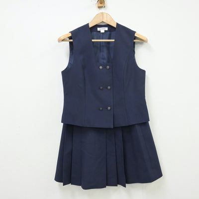 【中古】千葉県 市原中央高等学校 女子制服 2点（ベスト・スカート）sf013748