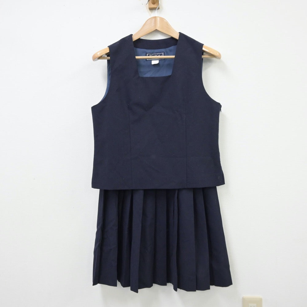 【中古】茨城県 牛久市立牛久第一中学校 女子制服 2点（ベスト・スカート）sf013754