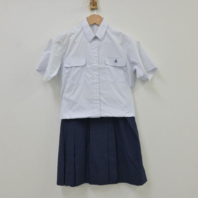 【中古】東京都 私立青陵高等学校 女子制服 3点（シャツ・ニットベスト・スカート）sf013777