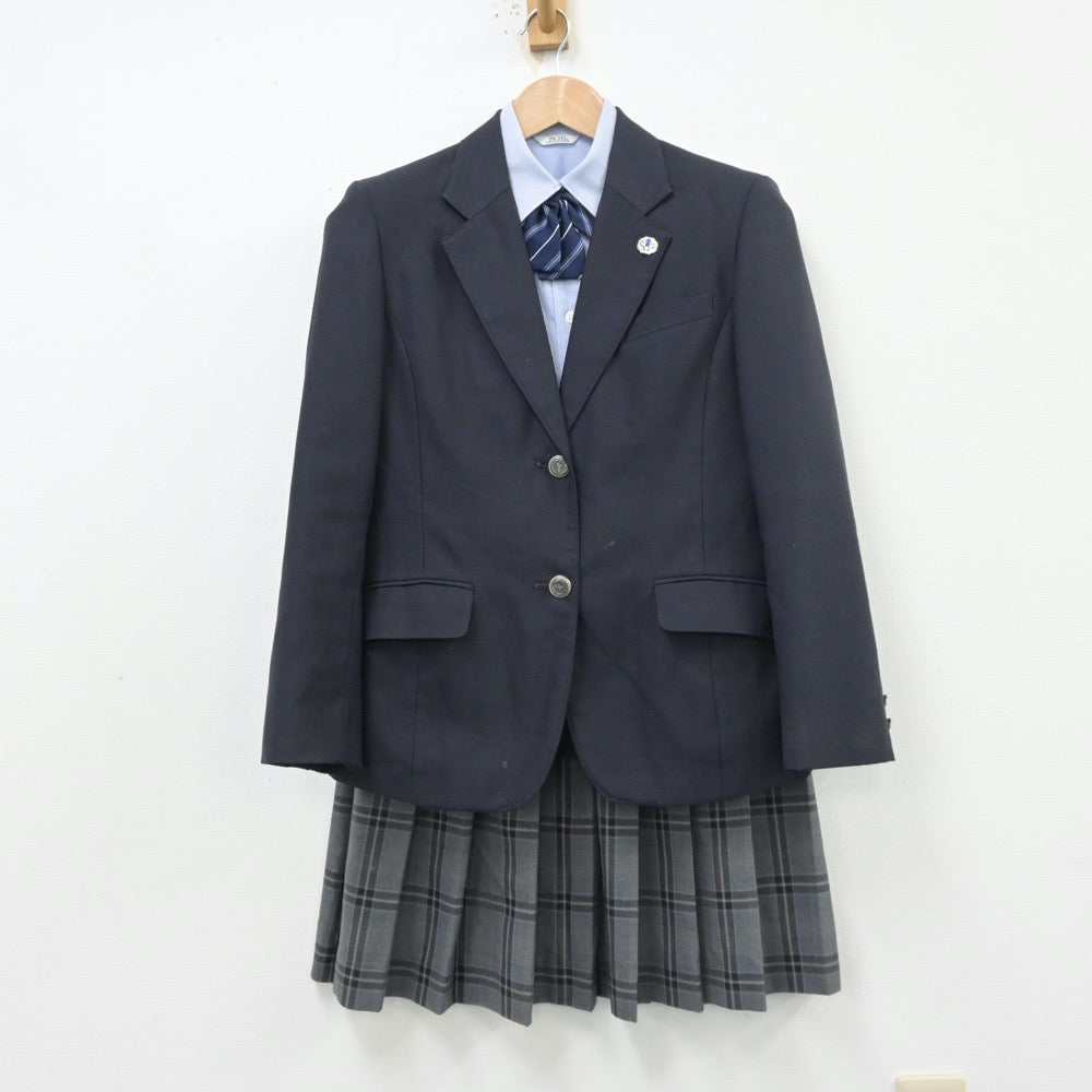 【中古】埼玉県 埼玉県草加市立青柳中学校 女子制服 4点（ブレザー・シャツ・スカート）sf013783