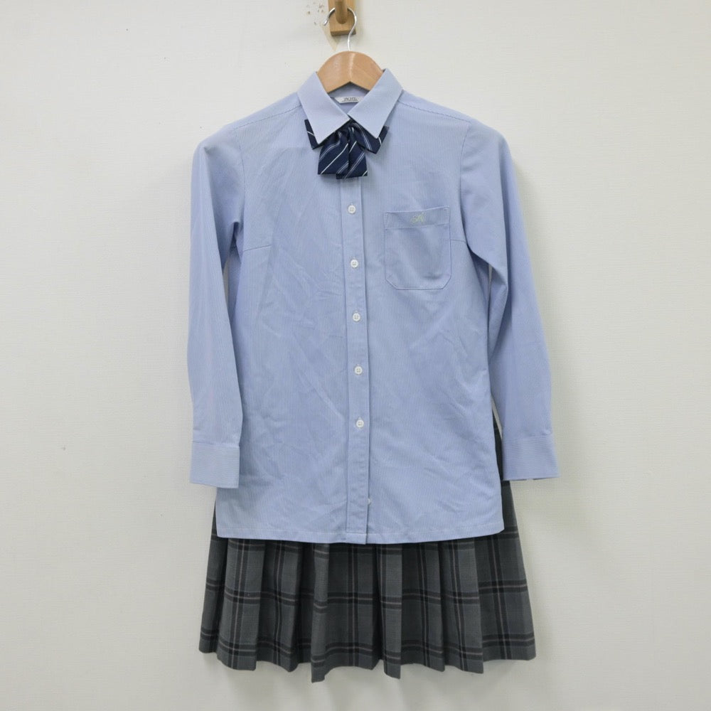 【中古】埼玉県 埼玉県草加市立青柳中学校 女子制服 4点（ブレザー・シャツ・スカート）sf013783