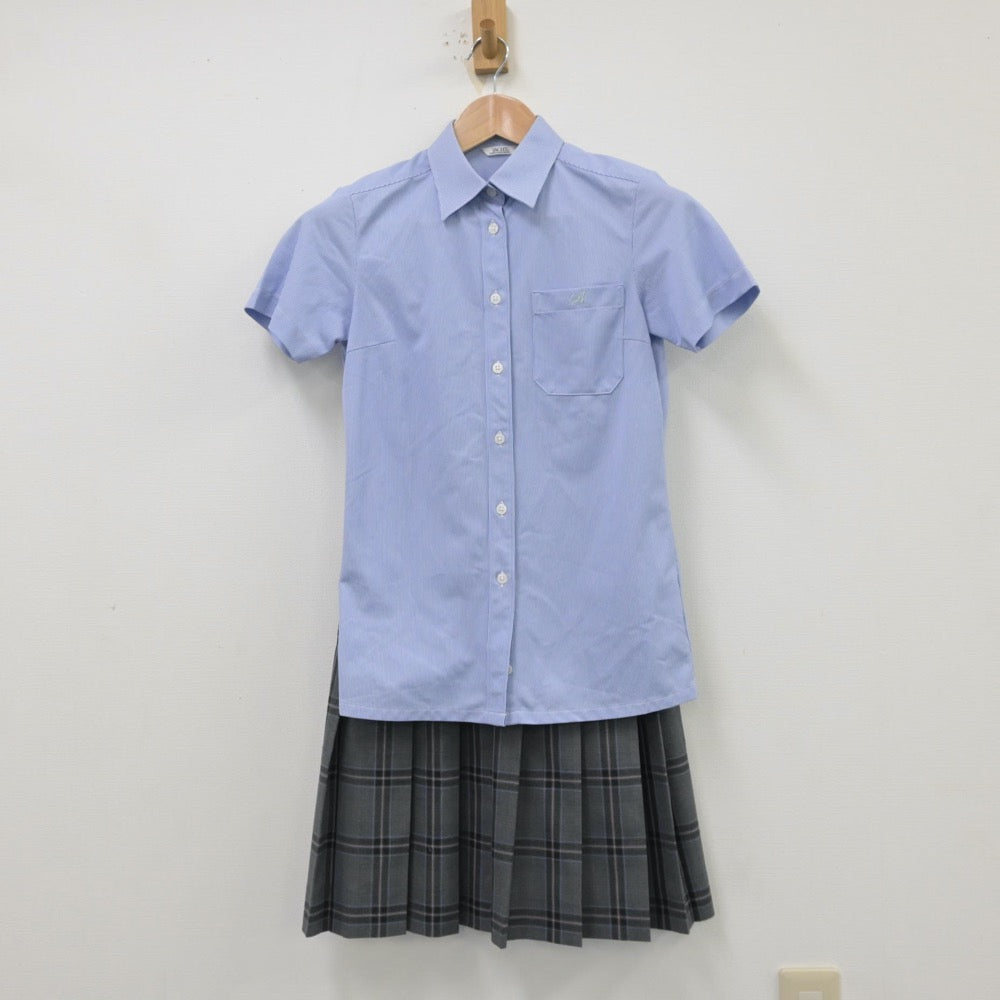 【中古】埼玉県 埼玉県草加市立青柳中学校 女子制服 3点（シャツ・スカート）sf013785