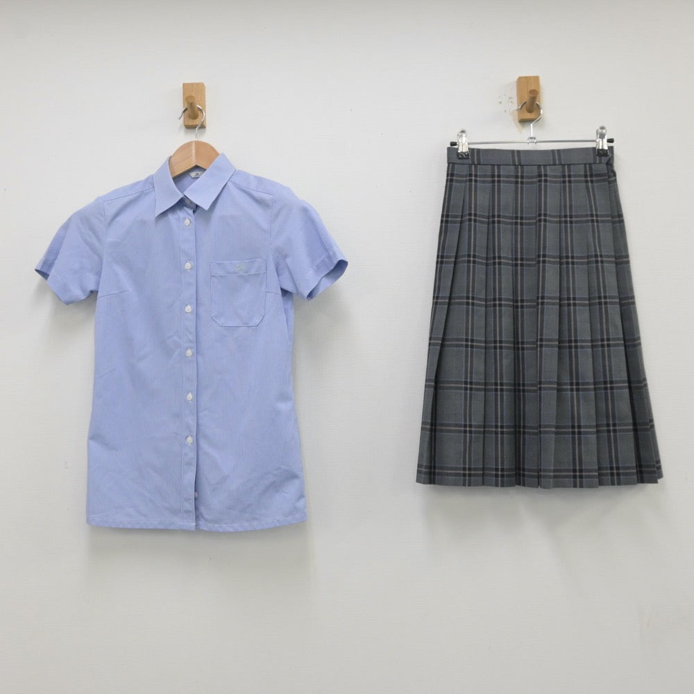 【中古】埼玉県 埼玉県草加市立青柳中学校 女子制服 3点（シャツ・スカート）sf013785