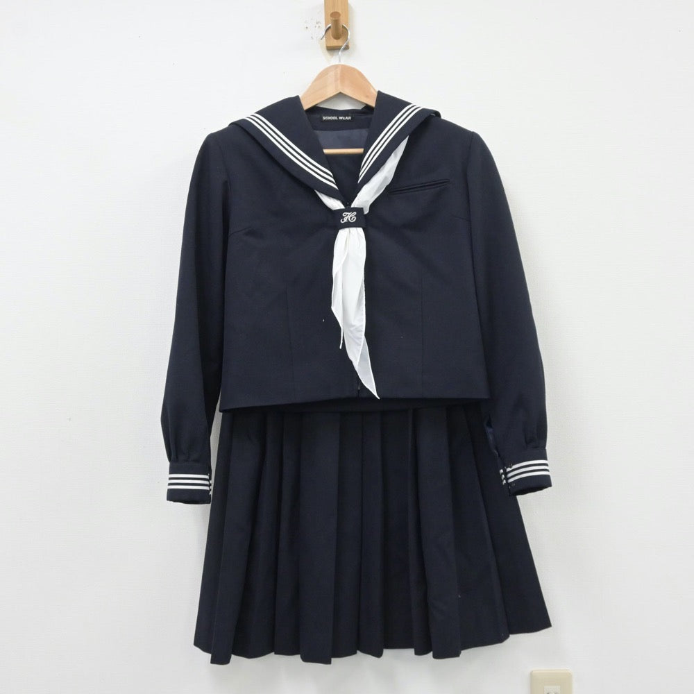 【中古】東京都 石神井中学校 女子制服 4点（セーラー服・スカート）sf013786