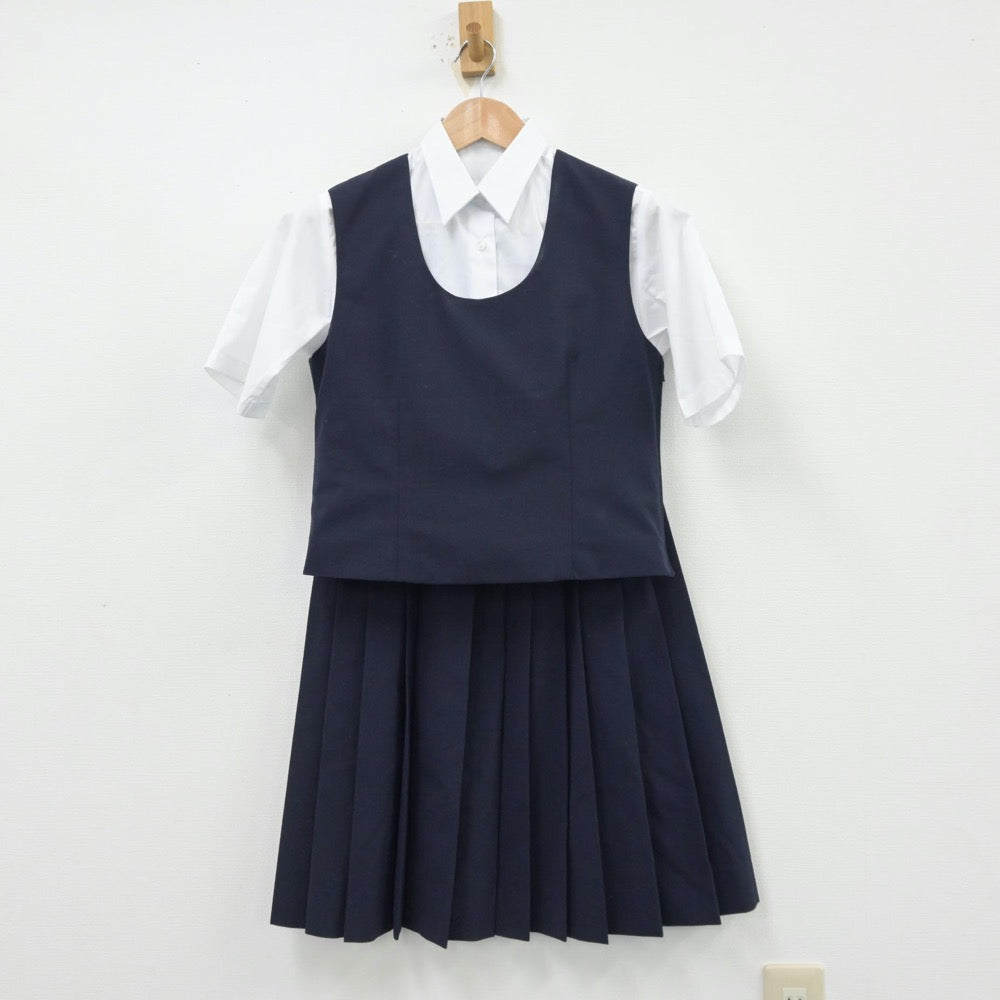 【中古】東京都 石神井中学校 女子制服 3点（シャツ・ベスト・スカート）sf013788