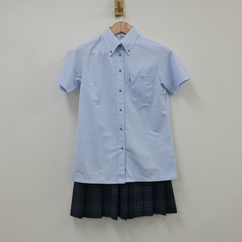 【中古】神奈川県 中央大学附属横浜中学校 女子制服 3点（シャツ・ニットベスト・スカート）sf013795