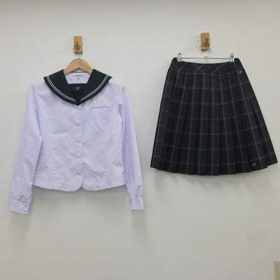 【中古】広島県 広島桜が丘高等学校 女子制服 2点（セーラー服・スカート）sf013819