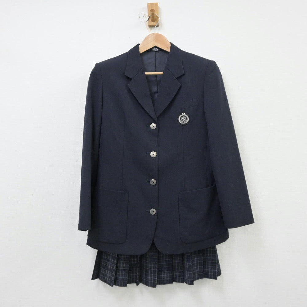 【中古】大阪府 東大阪大学敬愛高等学校 女子制服 2点（ブレザー・スカート）sf013825