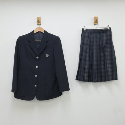 【中古】大阪府 東大阪大学敬愛高等学校 女子制服 2点（ブレザー・スカート）sf013825