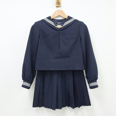 【中古】東京都 駒場高等学校 女子制服 2点（セーラー服・スカート）sf013829