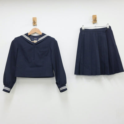 【中古】東京都 駒場高等学校 女子制服 2点（セーラー服・スカート）sf013829