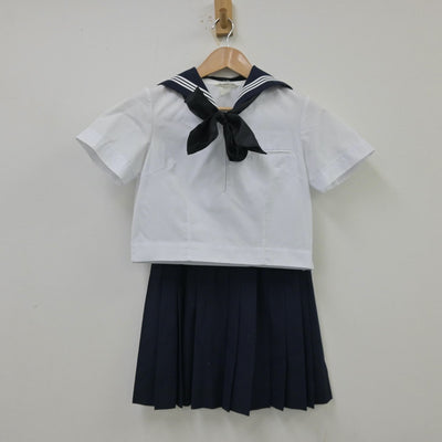 【中古】東京都 駒場高等学校 女子制服 3点（セーラー服・スカート）sf013830