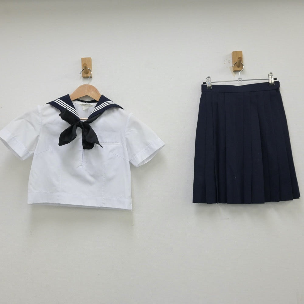 【中古】東京都 駒場高等学校 女子制服 3点（セーラー服・スカート）sf013830