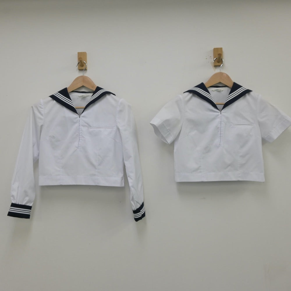 【中古】東京都 駒場高等学校 女子制服 2点（セーラー服）sf013831