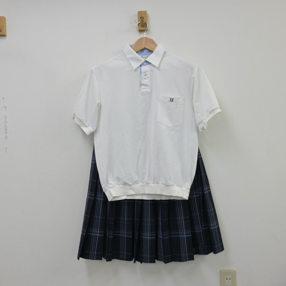 【中古】兵庫県 東灘高等学校 女子制服 3点（シャツ・スカート）sf013836