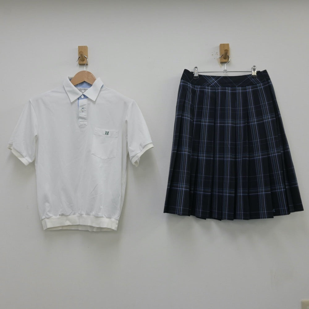 【中古】兵庫県 東灘高等学校 女子制服 3点（シャツ・スカート）sf013836