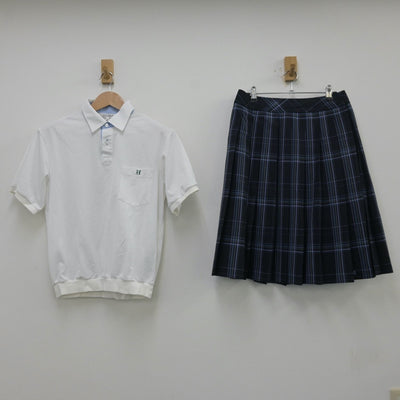 【中古】兵庫県 東灘高等学校 女子制服 3点（シャツ・スカート）sf013836