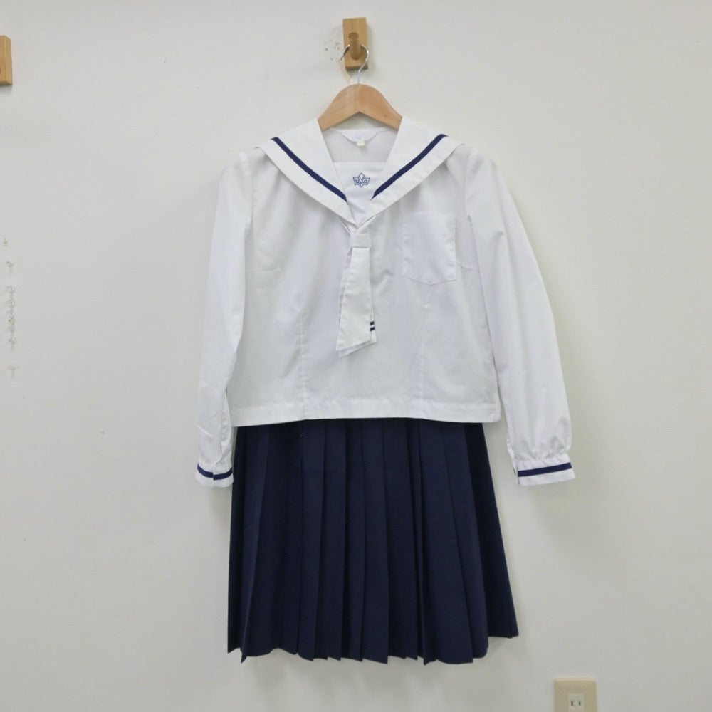 【中古】岩手県 水沢南中学校 女子制服 3点（セーラー服・スカート）sf013839