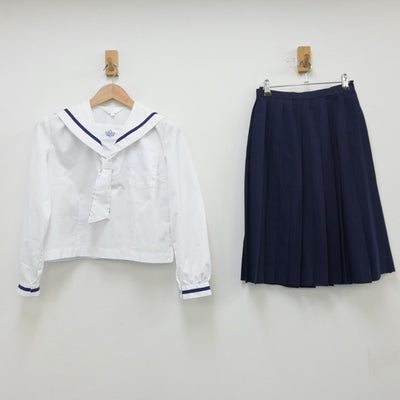 【中古】岩手県 水沢南中学校 女子制服 3点（セーラー服・スカート）sf013839