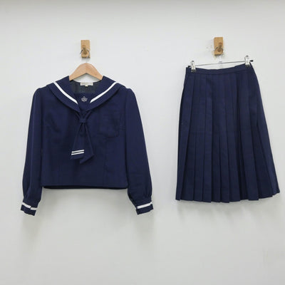 【中古】岩手県 水沢南中学校 女子制服 3点（セーラー服・スカート）sf013840