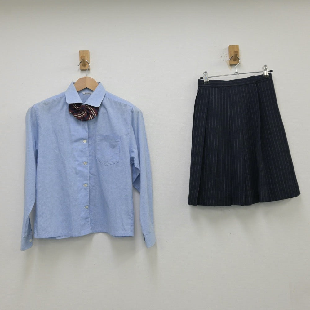 【中古】大阪府 東大阪大学敬愛高等学校 女子制服 3点（シャツ・スカート）sf013845