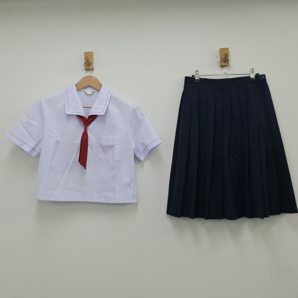 【中古】愛知kん 豊橋市立高師台中学校 女子制服 3点（シャツ・スカート）sf013846