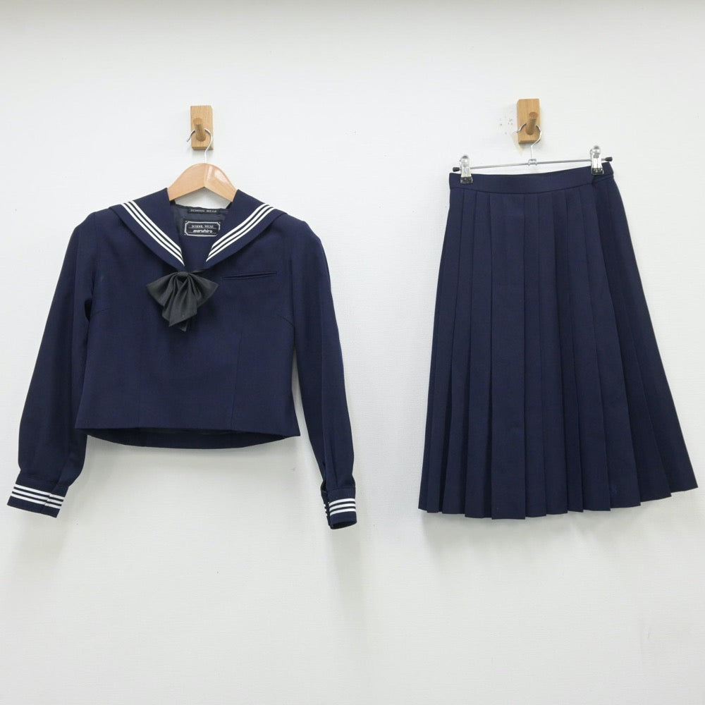 【中古】埼玉県 埼玉県立松山女子高等学校 女子制服 4点（セーラー服・スカート）sf013848