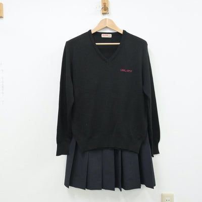 【中古】奈良県 磯城野高等学校 女子制服 2点（ニット・スカート）sf013870