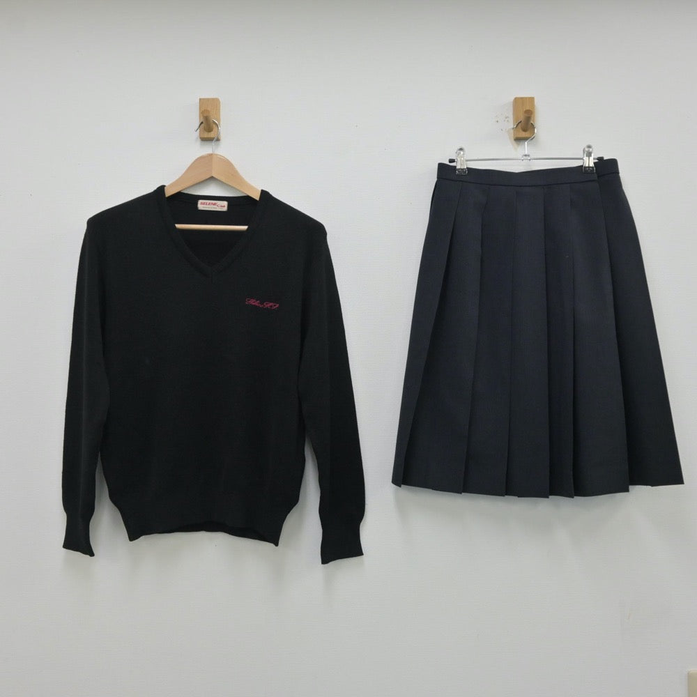 【中古】奈良県 磯城野高等学校 女子制服 2点（ニット・スカート）sf013870