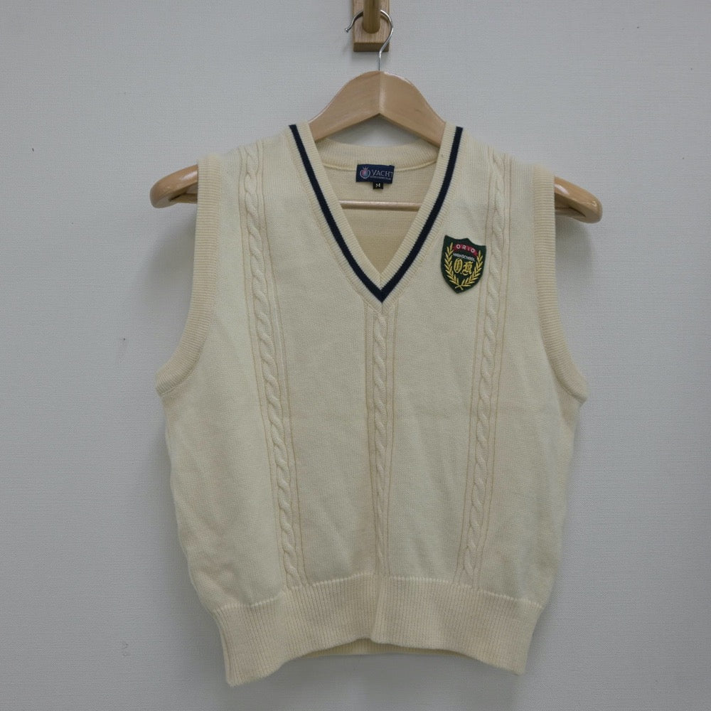 【中古】福岡県 折尾高等学校 女子制服 2点（ニットベスト・スカート）sf013872