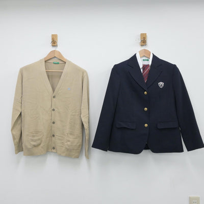 【中古】大阪府 四条畷学園高等学校 女子制服 4点（ブレザー・シャツ・ニット）sf013888