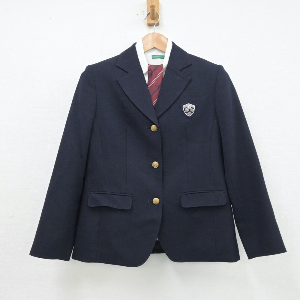 【中古】大阪府 四条畷学園高等学校 女子制服 4点（ブレザー・シャツ・ニット）sf013888