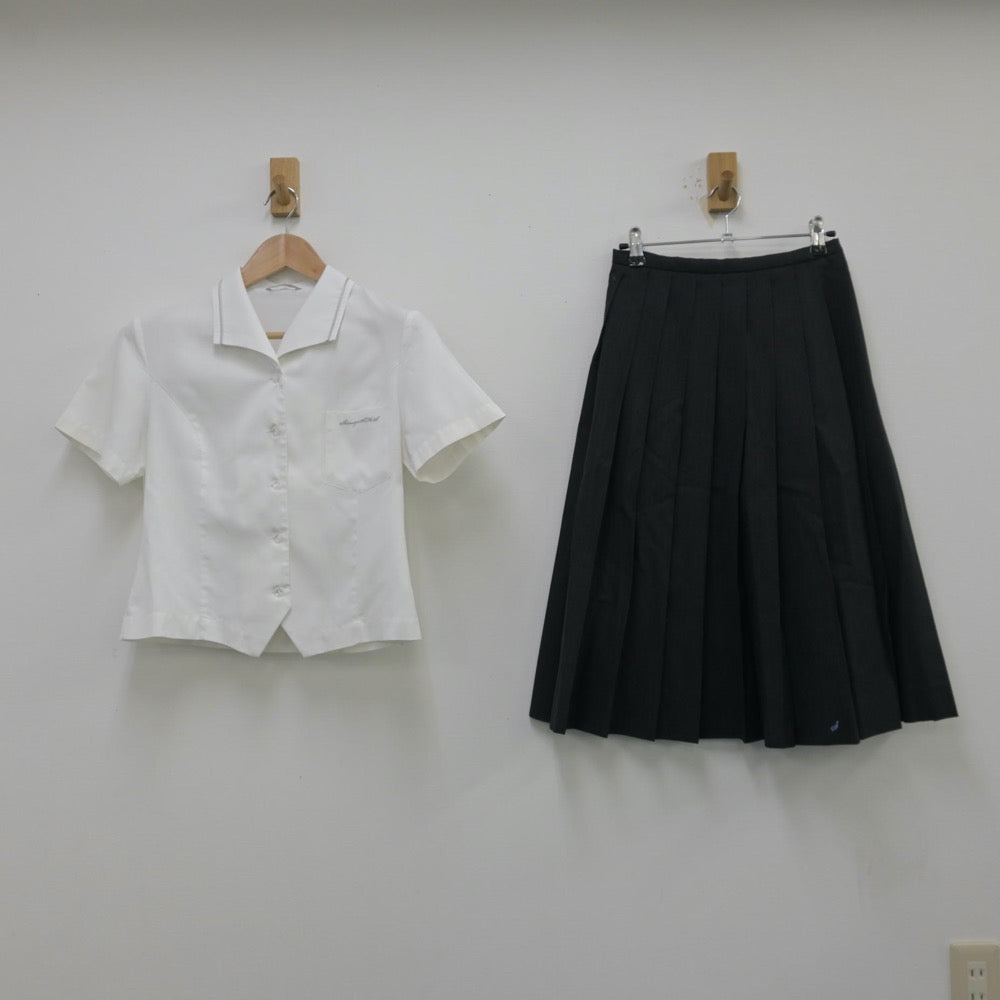 【中古】静岡県 清水桜ヶ丘高等学校 女子制服 2点（シャツ・スカート）sf013895