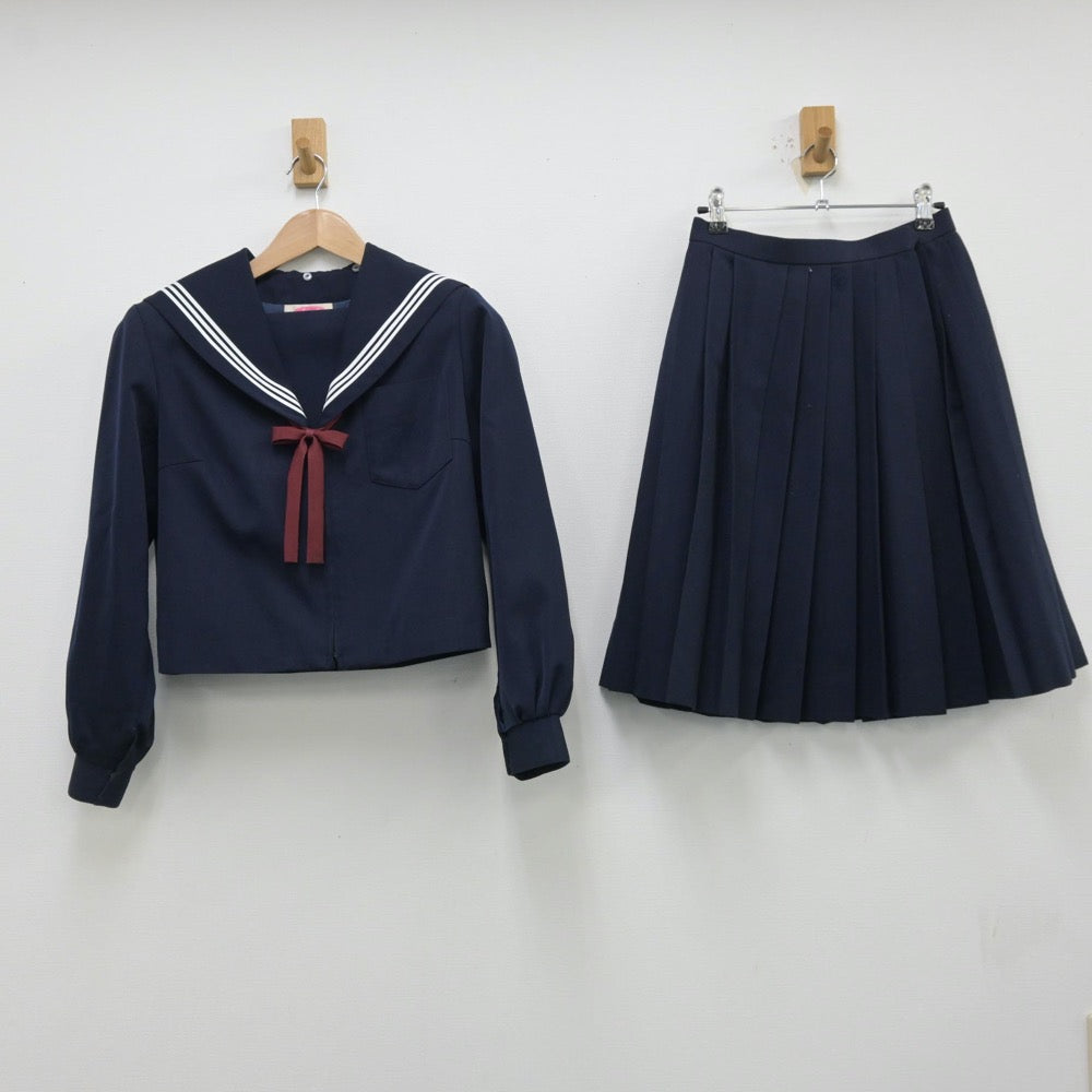 【中古】愛知県 弥富北中学校 女子制服 3点（セーラー服・スカート）sf013899