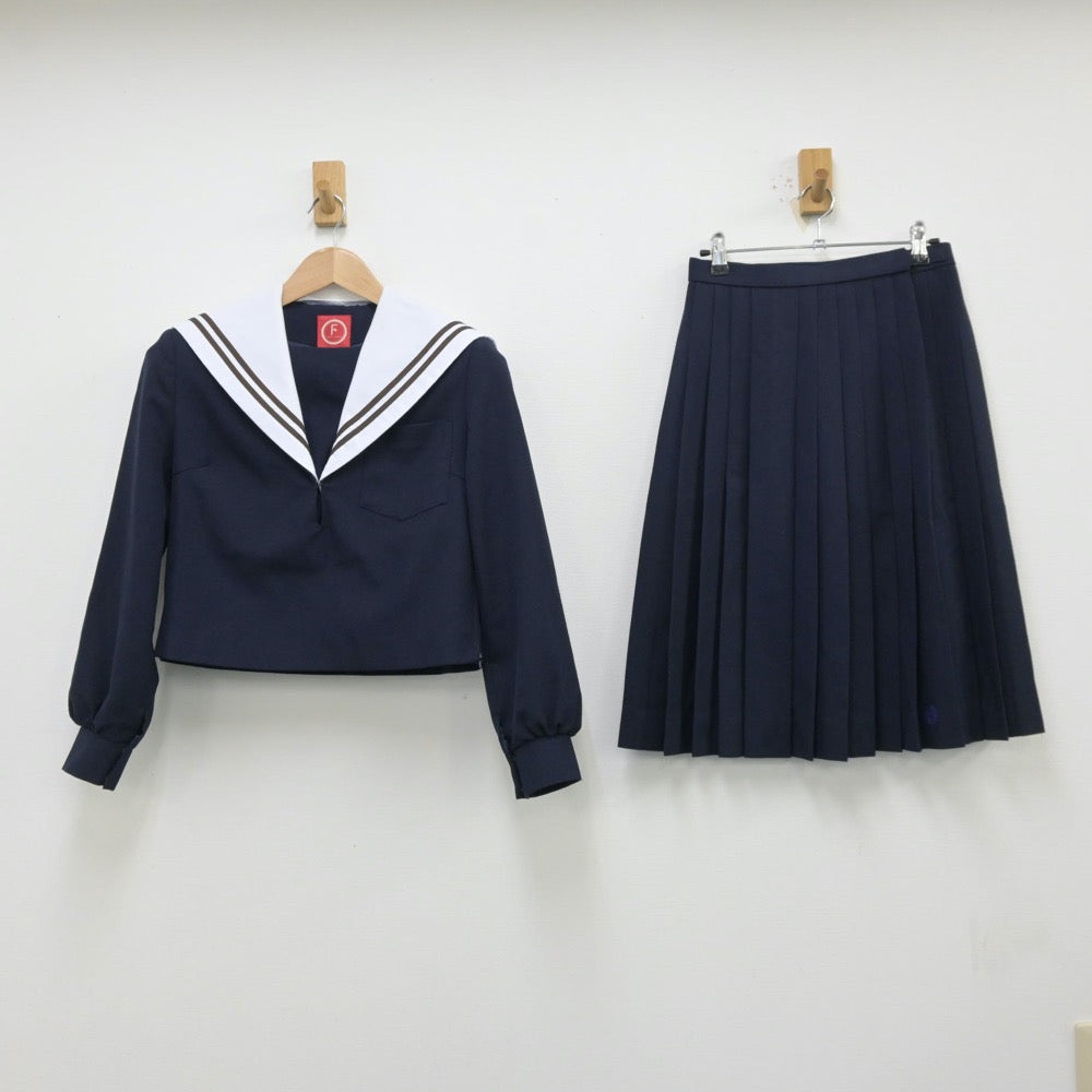 【中古】愛知県 春日井高等学校 女子制服 2点（セーラー服・スカート）sf013901