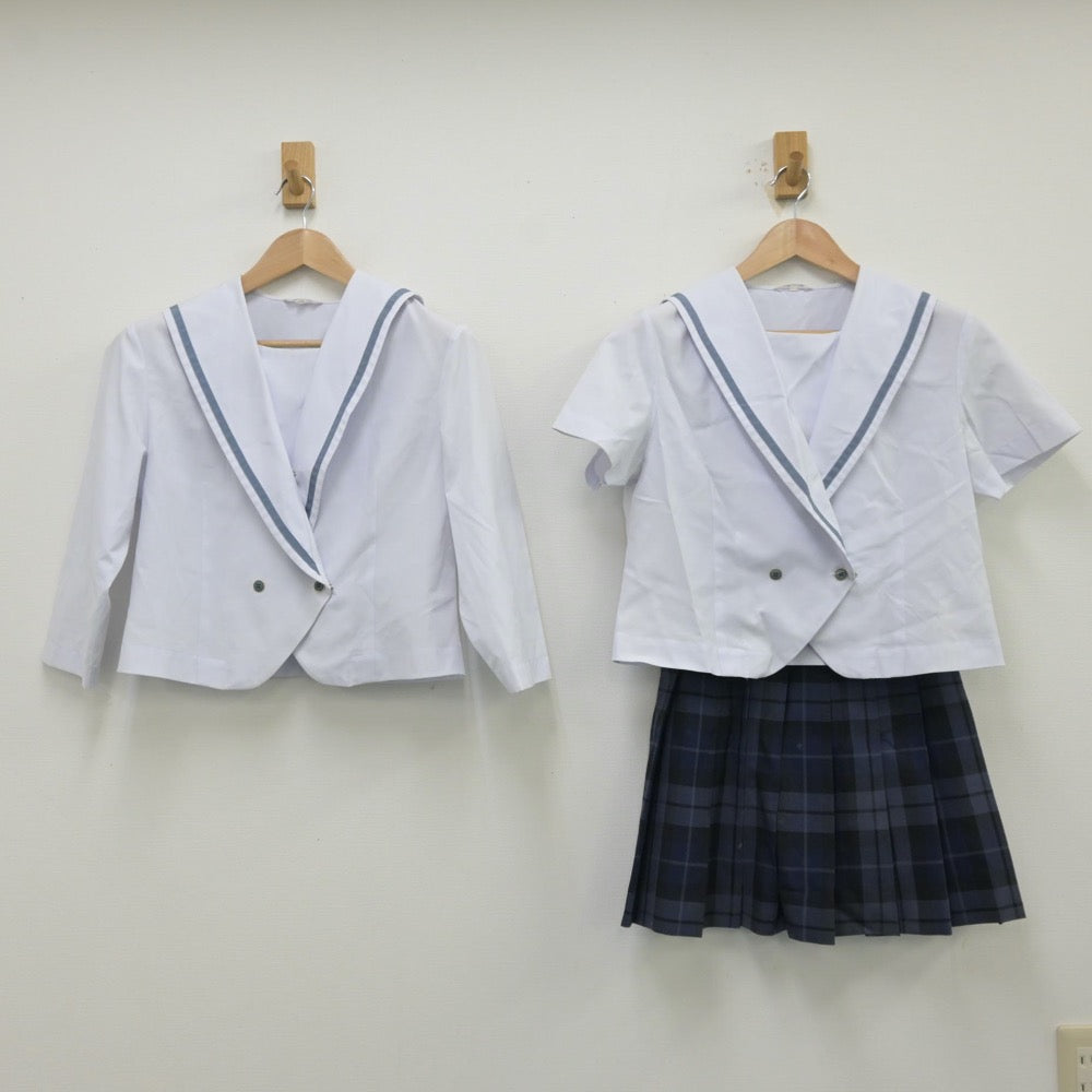 【中古】秋田県 秋田中央高等学校 女子制服 3点（セーラー服・スカート）sf013905