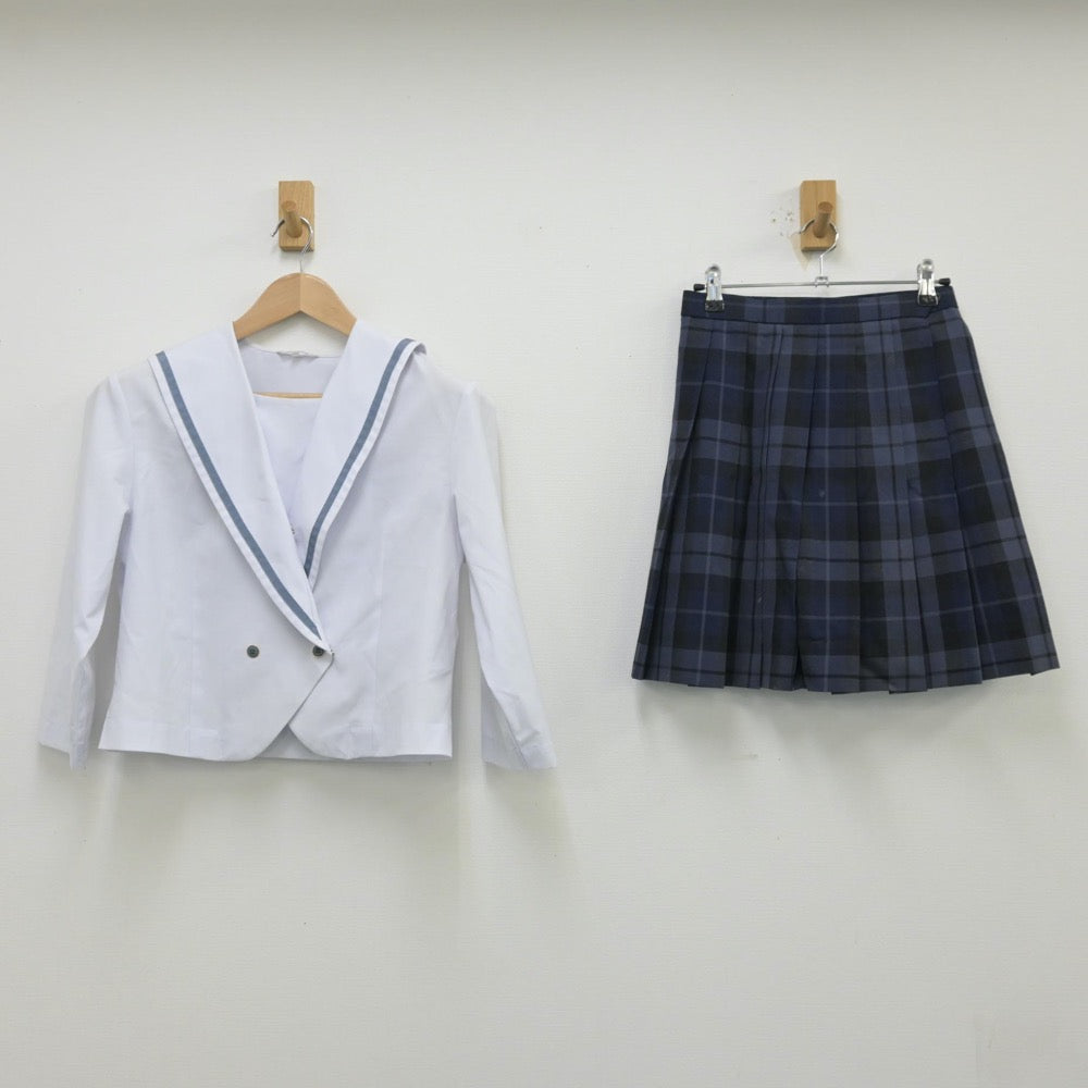 【中古】秋田県 秋田中央高等学校 女子制服 3点（セーラー服・スカート）sf013905