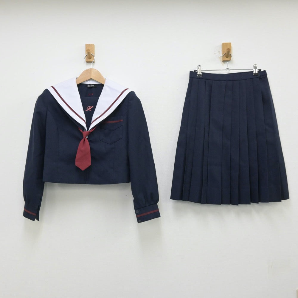 【中古】大阪府 平井中学校 女子制服 3点（セーラー服・スカート）sf013906