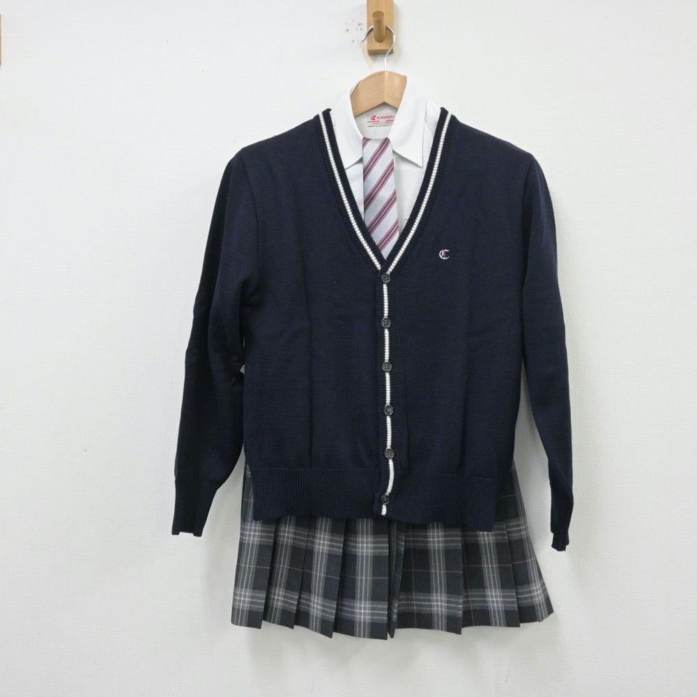 【中古】愛知県 中部大学第一高等学校 女子制服 5点（ブレザー・シャツ・ニット・スカート）sf013910