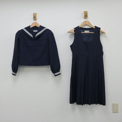 【中古】東京都 向原中学校 女子制服 2点（セーラー服・ジャンパースカート）sf013916